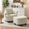 HOMCOM fauteuil met opbergkruk, verstelbare hoofdsteun, Productafbeelding-voorbeeld 2
