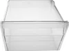 A clear plastic drawer, likely for a refrigerator or freezer, shown from a slightly elevated front-left angle. Anteprima dell’immagine prodotto