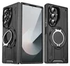 A black phone case with a ring holder is shown from multiple angles next to a phone. Anteprima dell’immagine prodotto