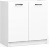 A white cabinet with two doors and black handles, shown from the front. Náhľad obrázku produktu