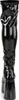 A black patent leather boot shown from the front on a white background. Produktbild-Vorschau