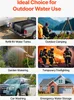 A collage of images showing different outdoor uses of a water storage bladder. Náhled obrázku produktu