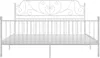 A white metal bed frame with a decorative headboard. Produktbild-Vorschau