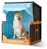 Relaxdays Hundestrandkorb, Rattan, mit Napf, Hundesessel Produktbild-Vorschau 1