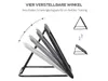 Diagram showing adjustable angles of a rebounder net. Voir les images du produit