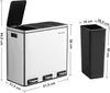 SONGMICS Mülleimer Mülltrennsystem, 3 x 18 L, ergonomisch, Produktbild-Vorschau 7