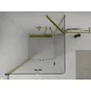 A top-down view of a modern shower enclosure with gold fixtures. Podgląd zdjęcia produktu