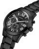 A close-up, angled view of a black Guess men's chronograph watch. Náhled obrázku produktu