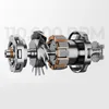 An exploded view of a high-speed electric motor, likely for a hairdryer, showing its internal components. Voir les images du produit