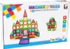 The image shows the packaging of a set of magnetic construction blocks, with a castle and a robot built from the blocks displayed on the box. Náhled obrázku produktu