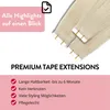 hair2heart Premium Tape Extensions cheveux humains raides - Voir les images du produit 7