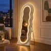 INONEFT Golvende, vrijstaande spiegel met LED-verlichting, Productafbeelding-voorbeeld 1