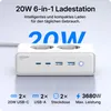 VOOMY Prise multiple 6 en 1 20W USB-C - 2x USB-C & 2x USB-A Voir les images du produit 2