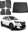 A set of car floor mats and a trunk liner are displayed above a white car. Anteprima dell’immagine prodotto