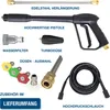 A collection of pressure washer accessories and components laid out on a white background. Produktbild-Vorschau