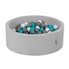 A light gray ball pit filled with gray, white, and teal balls. Produktbild-Vorschau