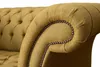 Chesterfield Sessel Design Polster Sofa Couch Braun Textil Produktbild-Vorschau 3