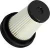 A cylindrical vacuum cleaner filter with pleated white filter paper and a black plastic base and top. Produktbild-Vorschau