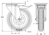 200mm 8" Gummireifen, drehbar mit Bremse, starke 400kg Produktbild-Vorschau 3