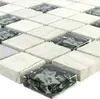 Glas Naturstein Metall Mosaikfliese Fulda Grau Silber Produktbild-Vorschau 1