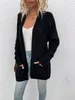 ASKSA Damen Langarm Strickjacke Mittellange Elegant Mantel Produktbild-Vorschau 2