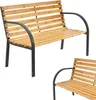 Juskys Gartenbank Modena – 2-Sitzer Holzbank mit Armlehnen Produktbild-Vorschau 1