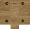 A close-up view of wooden panels with pre-drilled holes and metal fasteners, likely part of furniture assembly. Produktbild-Vorschau