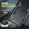 A close-up, angled view of a rugged tablet case, highlighting its protective features with overlaid text and diagrams. Produktbild-Vorschau
