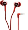 A pair of red Sony earphones with a silver accent on a white background. Voir les images du produit