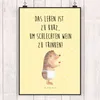 Mr. & Mrs. Panda Bild Igel Wein DIN A5 - Gelb Pastell - Produktbild-Vorschau 2