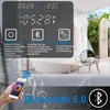 Badspiegel mit LED Beleuchtung 70x50cm Uhr Bluetooth 3 Produktbild-Vorschau 2