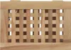 A close-up view of a wooden laundry basket with a lattice design. Anteprima dell’immagine prodotto