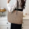 Große, handgefertigte Strohtasche für Damen, hellbraun Produktbild-Vorschau 4