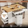 Kuchyňský ostrůvek Flieks se 6 zásuvkami a stoličkami, Náhled obrázku produktu 5