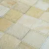Tappeto a mosaico in pelle naturale riciclata Beige 190x290 Anteprima dell’immagine prodotto 4