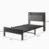 okwish čalouněná kovová postel 90x200 cm s roštem, USB Náhled obrázku produktu 1
