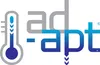 A thermometer graphic next to the word "adapt" stylized with blue and gray colors. Produktbild-Vorschau