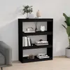 Bücherregal/Raumteiler Schwarz 80x30x103,5 cm Massivholz Produktbild-Vorschau 4