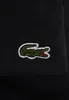 A close-up of a black fabric with a green crocodile logo embroidered on it. Produktbild-Vorschau
