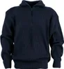 A navy blue, ribbed, quarter-zip sweater is shown against a white background. Produktbild-Vorschau