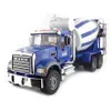 A blue and white cement mixer truck. Podgląd zdjęcia produktu