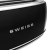 A close-up of a black toaster with silver trim and the brand name 'SWEISS' embossed on the side. Anteprima dell’immagine prodotto