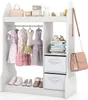 Armadio per bambini COSTWAY 81x38x107 cm con specchio, Anteprima dell’immagine prodotto 1
