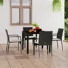 vidaXL Gartenstühle mit Kissen 4 Stk. Poly Rattan Schwarz - Produktbild-Vorschau 2