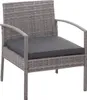 A single gray rattan armchair with a dark gray cushion, isolated on a white background. Produktbild-Vorschau