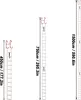 Three different sizes of a fire escape ladder are shown side-by-side with size labels. Voir les images du produit