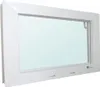 A white window frame with a light blue pane, shown at an angle. Produktbild-Vorschau
