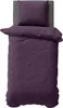 2 teilige Uni Bettwäsche 155x220 cm Mikrofaser Aubergine Produktbild-Vorschau 1