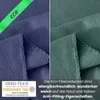 A split image showing two different colored fleecy blankets with text overlays and certifications. Náhľad obrázku produktu