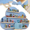 A cloud-shaped wall shelf filled with various children's toys and figurines. Náhled obrázku produktu